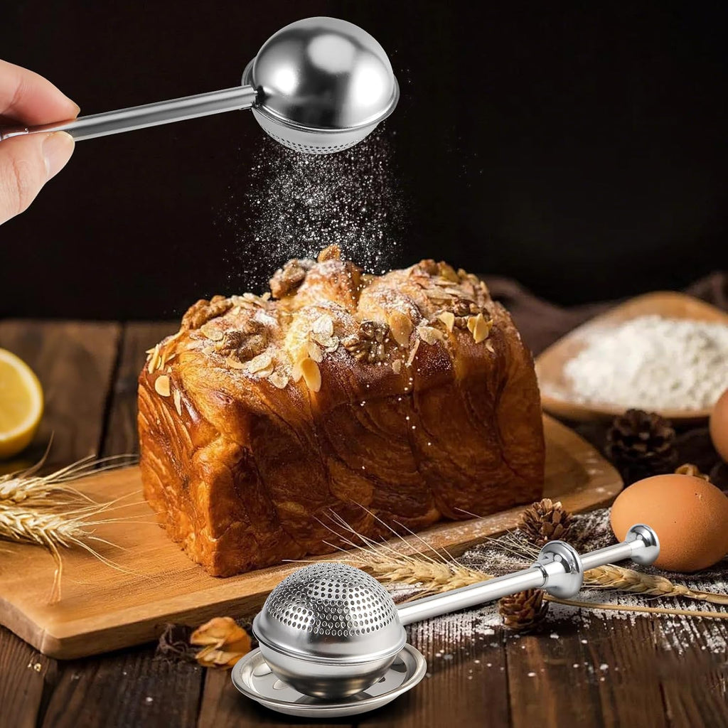 Heavy-Duty Stainless Steel Flour Sifter – Baking Tool Suitable for Powdered Sugar, Spices, and Tea