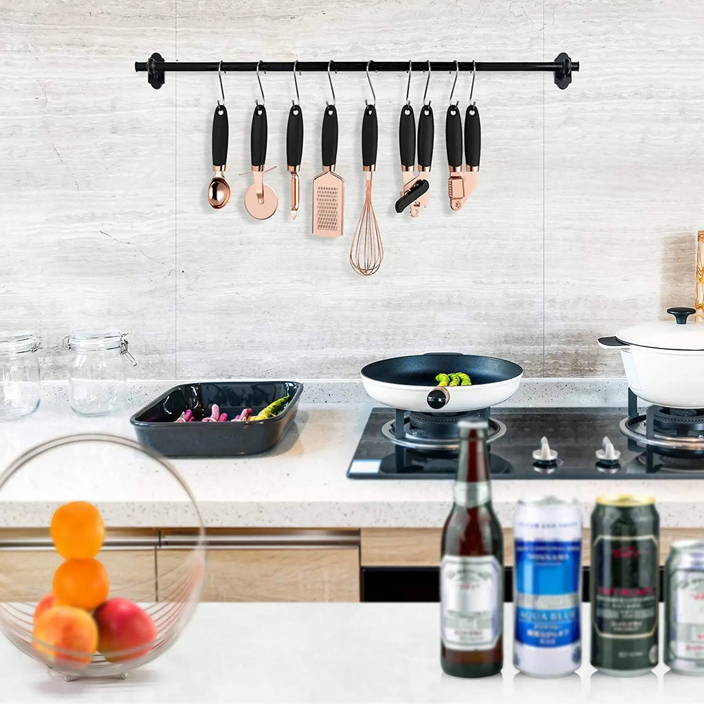 Heavy-Duty 7-Piece Kitchen Utensil Set: Stainless Steel Cooking Tools with Colorful Non-Stick Silicone Handles
